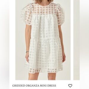 English Factory Ivory Checkered Dress